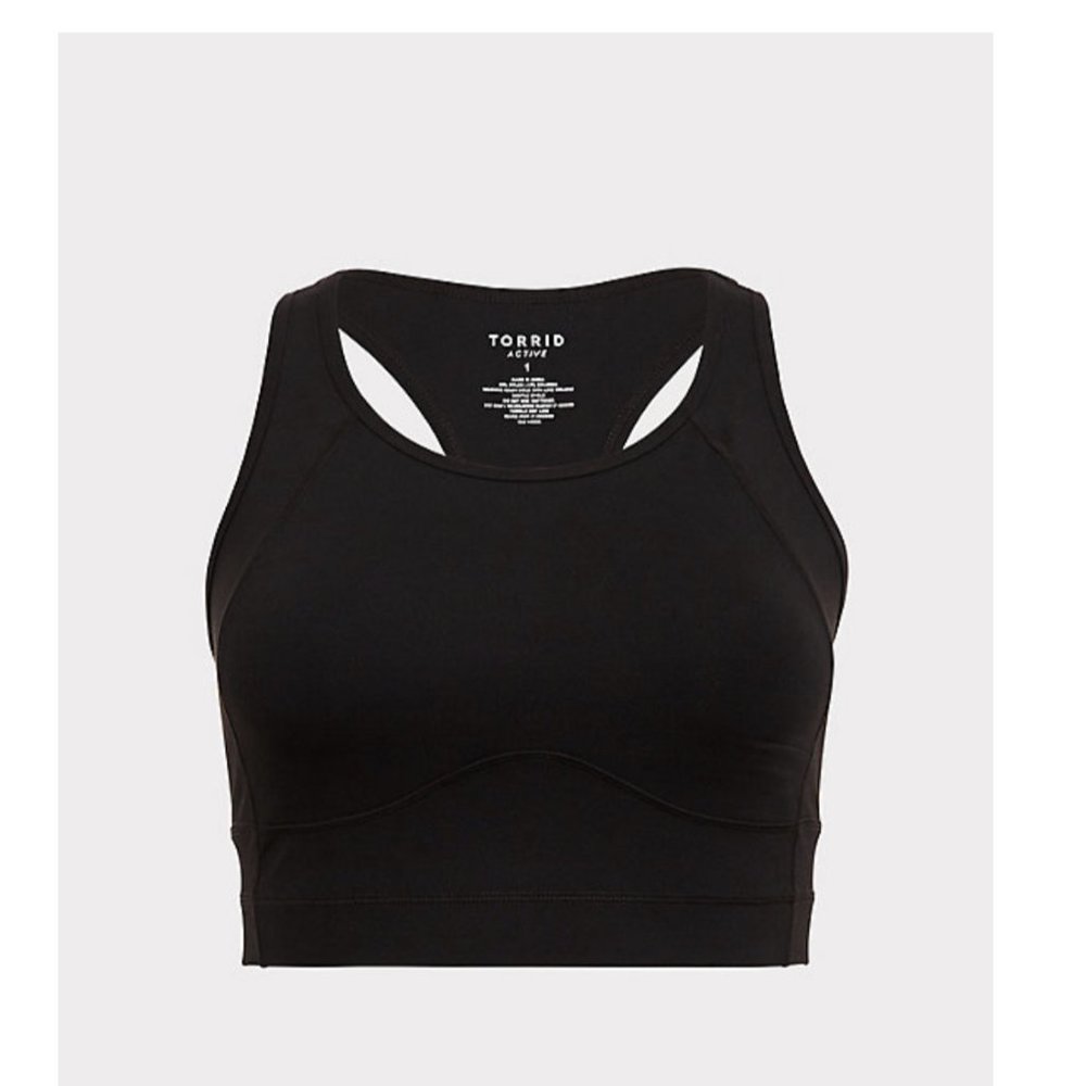 Torrid Black Longline Wicking Sports Bra